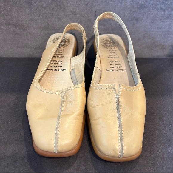 24hrs Shoes - 24hrs Comfort Slingback Wedge Walking Shoes Tan